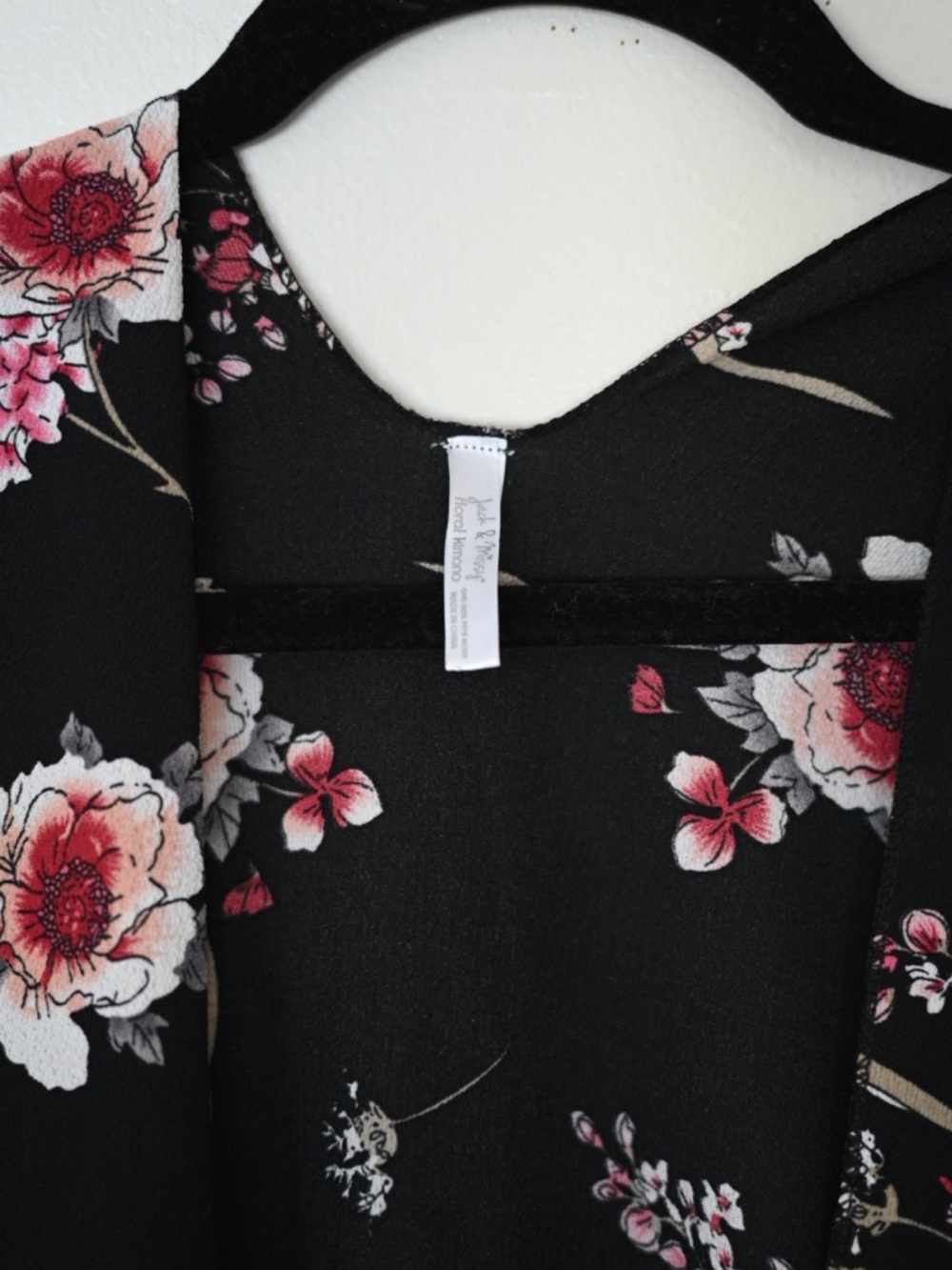 Black Floral Ruffle Kimono Jack & Missy - OS Whimsigoth Fairycore Emo - Picture 2 of 9